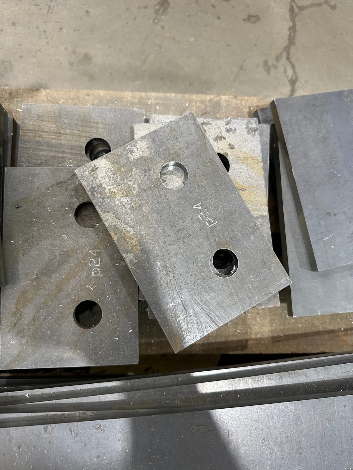 Steel components cut on a fiber laser production line